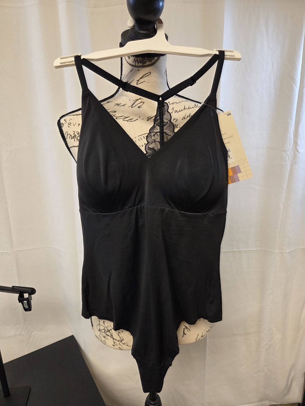 True & Co. Black Strappy Shaping Bodysuit